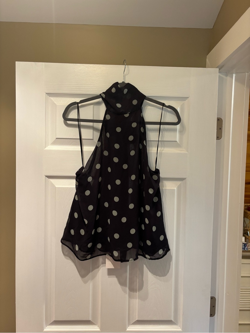 Zara Black Polka Dot Halter Tank Top